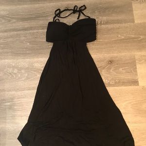 Black backless cocktail dress